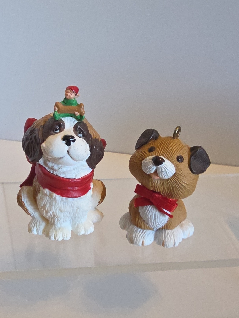 Vintage 1986 Hallmark Puppy's Best Friend & 1983 Dog Christmas Ornament Set Of 2